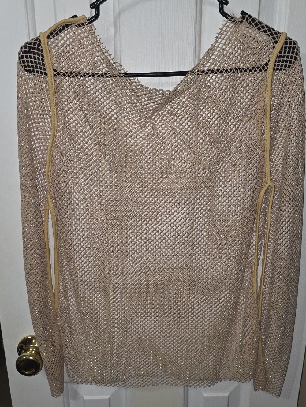 Davi & Dani Nude Sheer Mesh Top